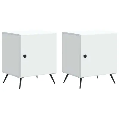 vidaXL Nočna omarica 2 pcs Bela 43 x 34,5 x 50 cm Inženirski les