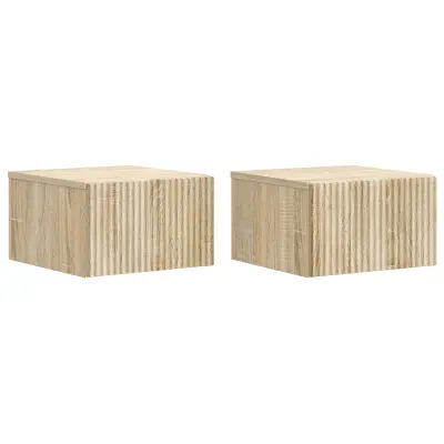 vidaXL Stenski nočni omarici 2 pcs Sonoma hrast 33 x 34,5 x 20 cm