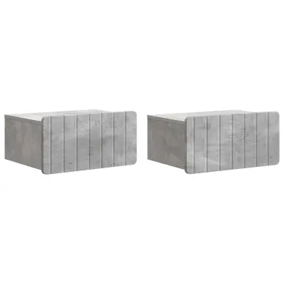 vidaXL Stenski nočni omarici 2 pcs Betonsko siva 49 x 34,5 x 24 cm
