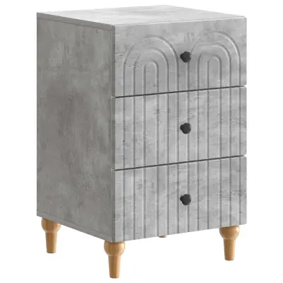 vidaXL Nočna omarica Betonsko siva 43x 41 x 66,5 cm Inženirski les