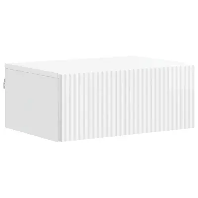 vidaXL Stenski nočni omarici Bela visok sijaj 49 x 34,5 x 20 cm