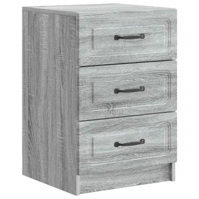 vidaXL Nočna omarica Siva Sonoma 43 x 41 x 63,5 cm Inženirski les