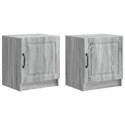 vidaXL Nočna omarica 2 pcs Siva Sonoma 43 x 34,5 x 47 cm