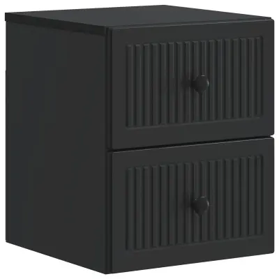 vidaXL Stenski nočni omarici Črna 33 x 34,5 x 40 cm Inženirski les