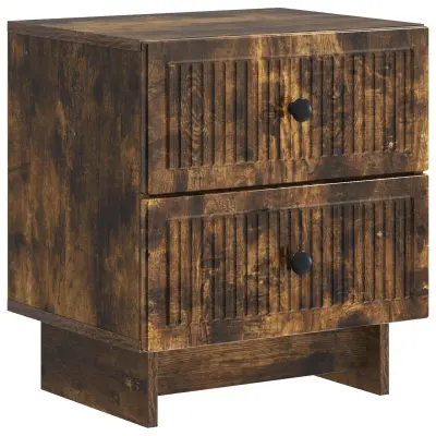 vidaXL Nočna omarica Dimljen hrast 43 x 34,5 x 47,5 cm Inženirski les