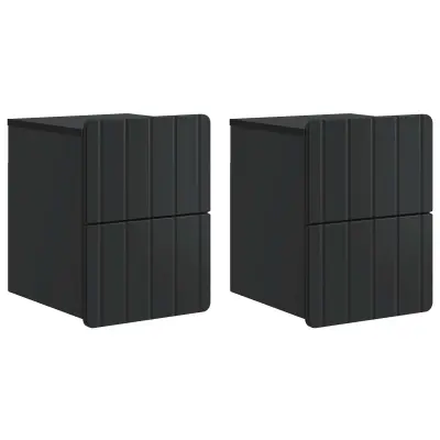 vidaXL Stenski nočni omarici s predalom 2 pcs Črna 33 x 34,5 x 43 cm