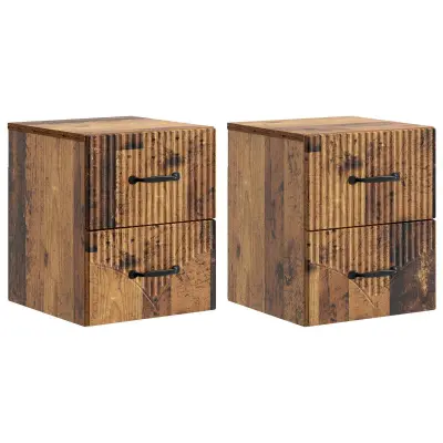 vidaXL Stenski nočni omarici 2 pcs Star les 34,5 x 33 x 40 cm