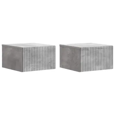 vidaXL Stenski nočni omarici 2 pcs Betonsko siva 33 x 34,5 x 20 cm