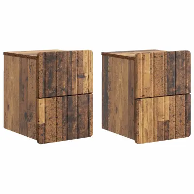 vidaXL Stenski nočni omarici 2 pcs Star les 33 x 34,5 x 43 cm