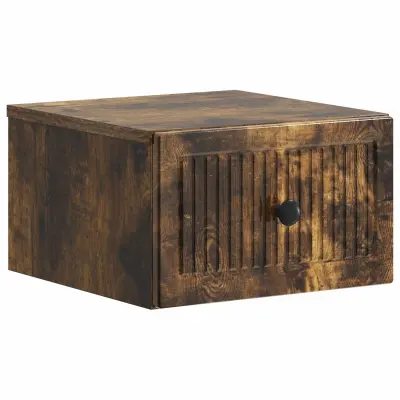 vidaXL Stenski nočni omarici Dimljen hrast 33 x 34,5 x 20 cm