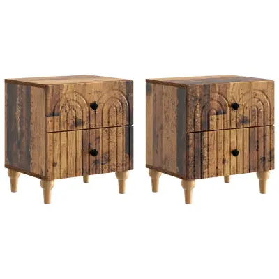 vidaXL Nočna omarica 2 pcs Star les 43 x 34,5 x 48 cm Inženirski les