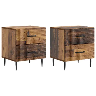 vidaXL Nočna omarica 2 pcs Star les 43 x 34,5 x 47,5 cm Inženirski les