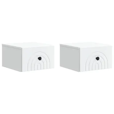 vidaXL Stenski nočni omarici s predalom 2 pcs Bela 33 x 34,5 x 20 cm