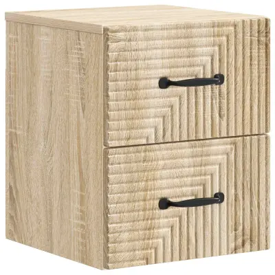 vidaXL Stenski nočni omarici s predalom Sonoma hrast 34,5 x 33 x 40 cm