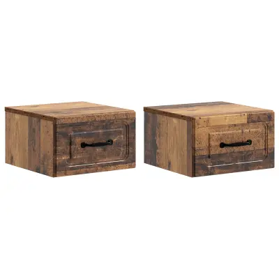 vidaXL Stenski nočni omarici 2 pcs Star les 34,5 x 33 x 20 cm