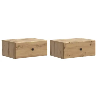 vidaXL Stenski nočni omarici 2 pcs Artisan hrast 49 x 34,5 x 20 cm