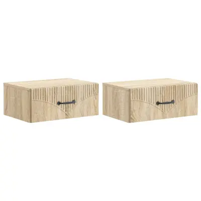 vidaXL Stenski nočni omarici 2 pcs Sonoma hrast 49 x 34,5 x 20 cm