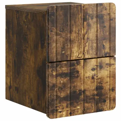 vidaXL Stenski nočni omarici Dimljen hrast 33 x 34,5 x 43 cm