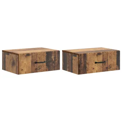 vidaXL Stenski nočni omarici 2 pcs Star les 49 x 34,5 x 20 cm