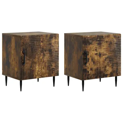vidaXL Nočna omarica 2 pcs Dimljen hrast 43 x 34,5 x 50 cm