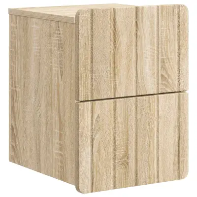 vidaXL Stenski nočni omarici s predalom Sonoma hrast 33 x 34,5 x 43 cm