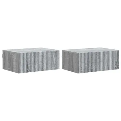 vidaXL Stenski nočni omarici 2 pcs Siva Sonoma 49 x 34,5 x 20 cm