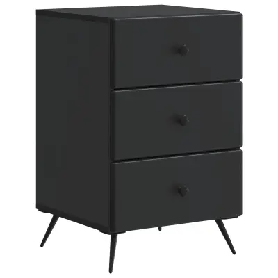 vidaXL Nočna omarica s predalom Črna 43 x 41 x 66,5 cm Inženirski les
