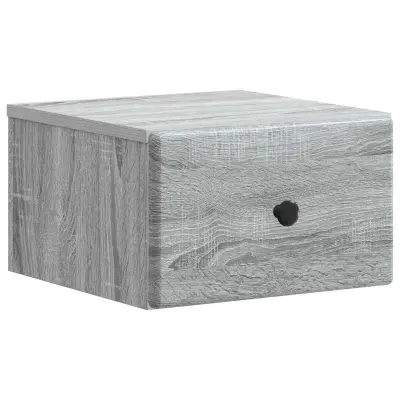 vidaXL Stenski nočni omarici s predalom Siva Sonoma 34,5 x 33 x 20 cm