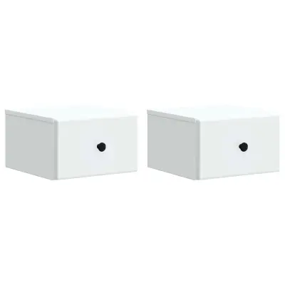 vidaXL Stenski nočni omarici s predalom 2 pcs Bela 34,5 x 33 x 20 cm