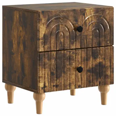 vidaXL Nočna omarica Dimljen hrast 43 x 34,5 x 48 cm Inženirski les