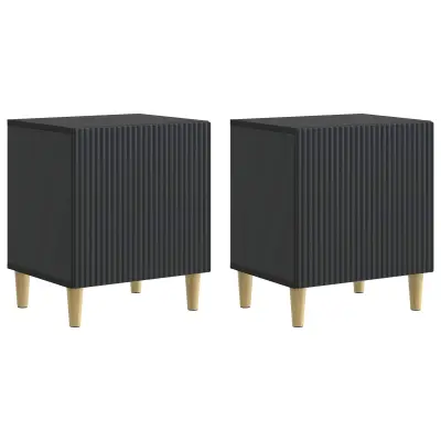 vidaXL Nočna omarica 2 pcs Črna 43 x 34,5 x 50 cm Inženirski les