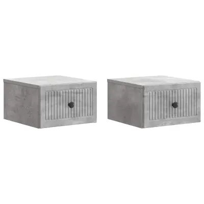 vidaXL Stenski nočni omarici 2 pcs Betonsko siva 33 x 34,5 x 20 cm