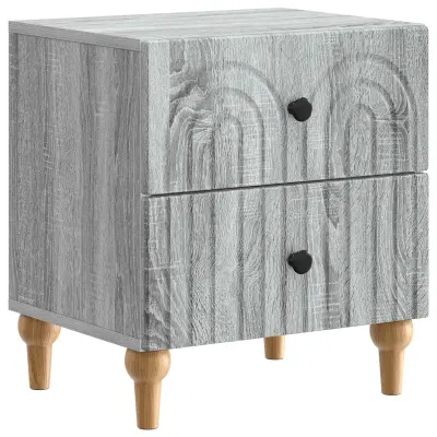 vidaXL Nočna omarica Siva Sonoma 43 x 34,5 x 48 cm Inženirski les