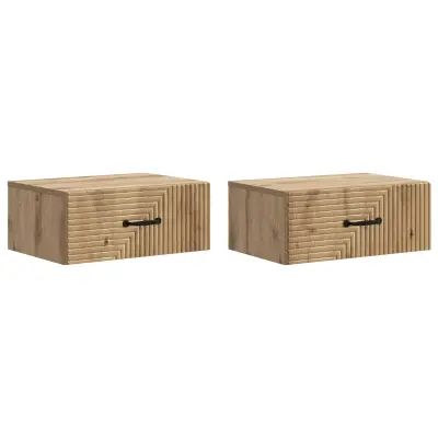 vidaXL Stenski nočni omarici 2 pcs Artisan hrast 49 x 34,5 x 20 cm