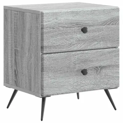 vidaXL Nočna omarica Siva Sonoma 43 x 34,5 x 47,5 cm Inženirski les
