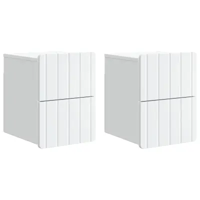 vidaXL Stenski nočni omarici s predalom 2 pcs Bela 33 x 34,5 x 43 cm