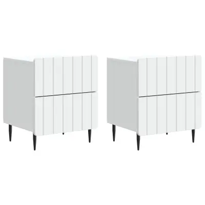 vidaXL Nočna omarica 2 pcs Bela 43 x 34,5 x 49,5 cm Inženirski les