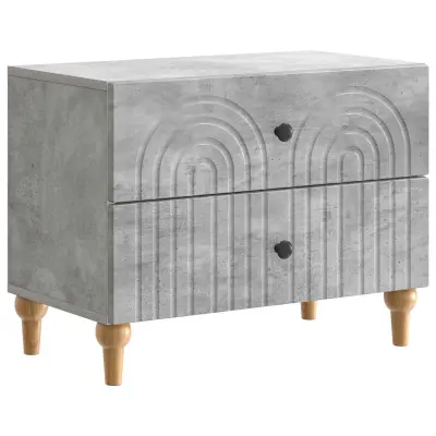 vidaXL Nočna omarica Betonsko siva 62 x 34,5 x 48 cm Inženirski les
