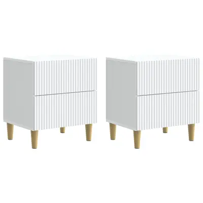 vidaXL Nočna omarica 2 pcs Bela 43 x 34,5 x 48 cm Inženirski les