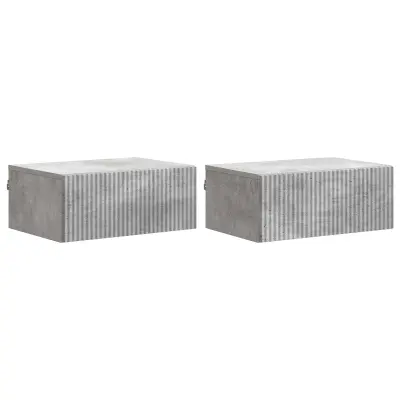 vidaXL Stenski nočni omarici 2 pcs Betonsko siva 49 x 34,5 x 20 cm