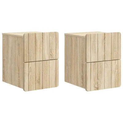 vidaXL Stenski nočni omarici 2 pcs Sonoma hrast 33 x 34,5 x 43 cm