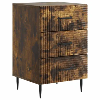 vidaXL Nočna omarica Dimljen hrast 43 x 41 x 66,5 cm Inženirski les