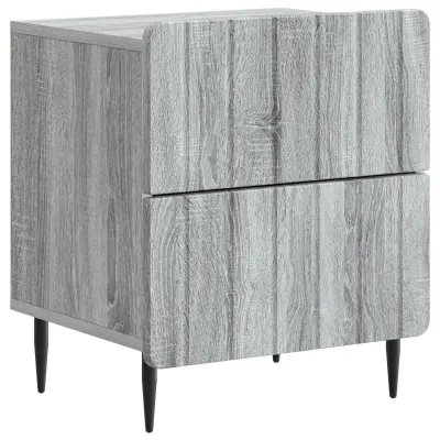 vidaXL Nočna omarica Siva Sonoma 43 x 34,5 x 49,5 cm Inženirski les