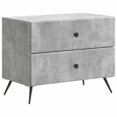 vidaXL Nočna omarica Betonsko siva 62 x 34,5 x 47,5 cm Inženirski les