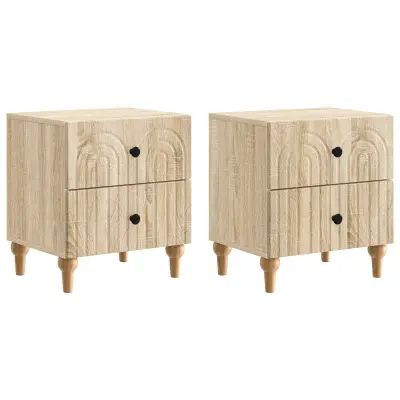 vidaXL Nočna omarica s predalom 2 pcs Sonoma hrast 43 x 34,5 x 48 cm