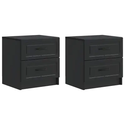 vidaXL Nočna omarica 2 pcs Črna 43 x 34,5 x 44,5 cm Inženirski les