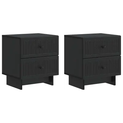 vidaXL Nočna omarica 2 pcs Črna 43 x 34,5 x 47,5 cm Inženirski les