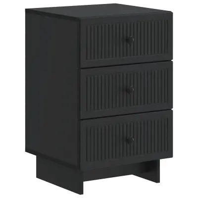 vidaXL Nočna omarica s predalom Črna 43 x 41 x 66,5 cm Inženirski les
