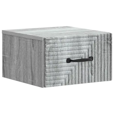 vidaXL Stenski nočni omarici s predalom Siva Sonoma 34,5 x 33 x 20 cm