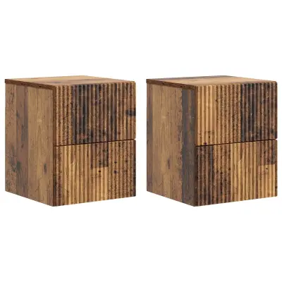 vidaXL Stenski nočni omarici 2 pcs Star les 33 x 34,5 x 40 cm